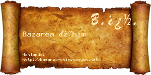 Bazarea Áhim névjegykártya